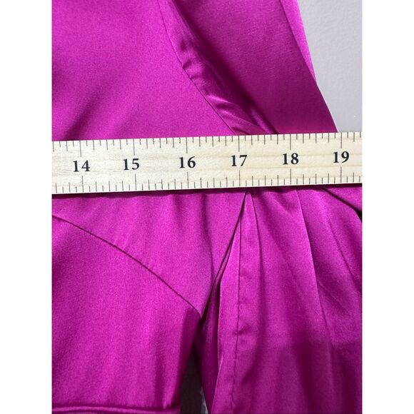 NWT Ieena For MAC DUGGAL High Neck Lined Magenta 3/4 Sleeve Midi Dress Women's 6 - Picture 8 of 14